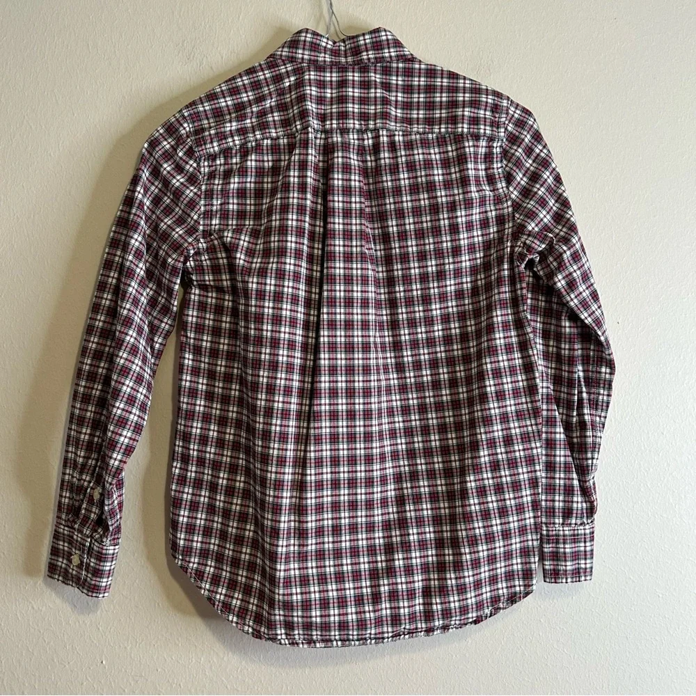 Ralph Lauren Red and White Plaid Button-Down Shirt‎ 100% Cotton Size M 10-12